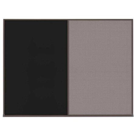 United Visual Products Triple Door Radius Corkboard, 72"X48", B UV80055-BRONZE-CLOUD